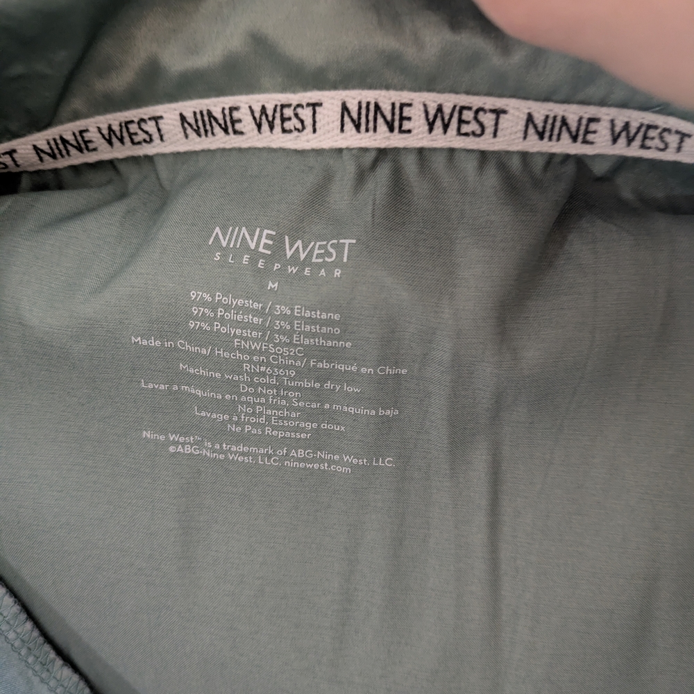 Nine West Sage Green Satin Pajama Set - Picture 7 of 7